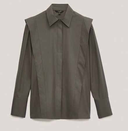 Massimo Dutti Popelinhemd Khaki 40 - NEU