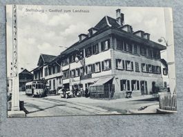 Alte PK / Steffisburg - Gasthaus zum Landhaus mit Bahn 1924