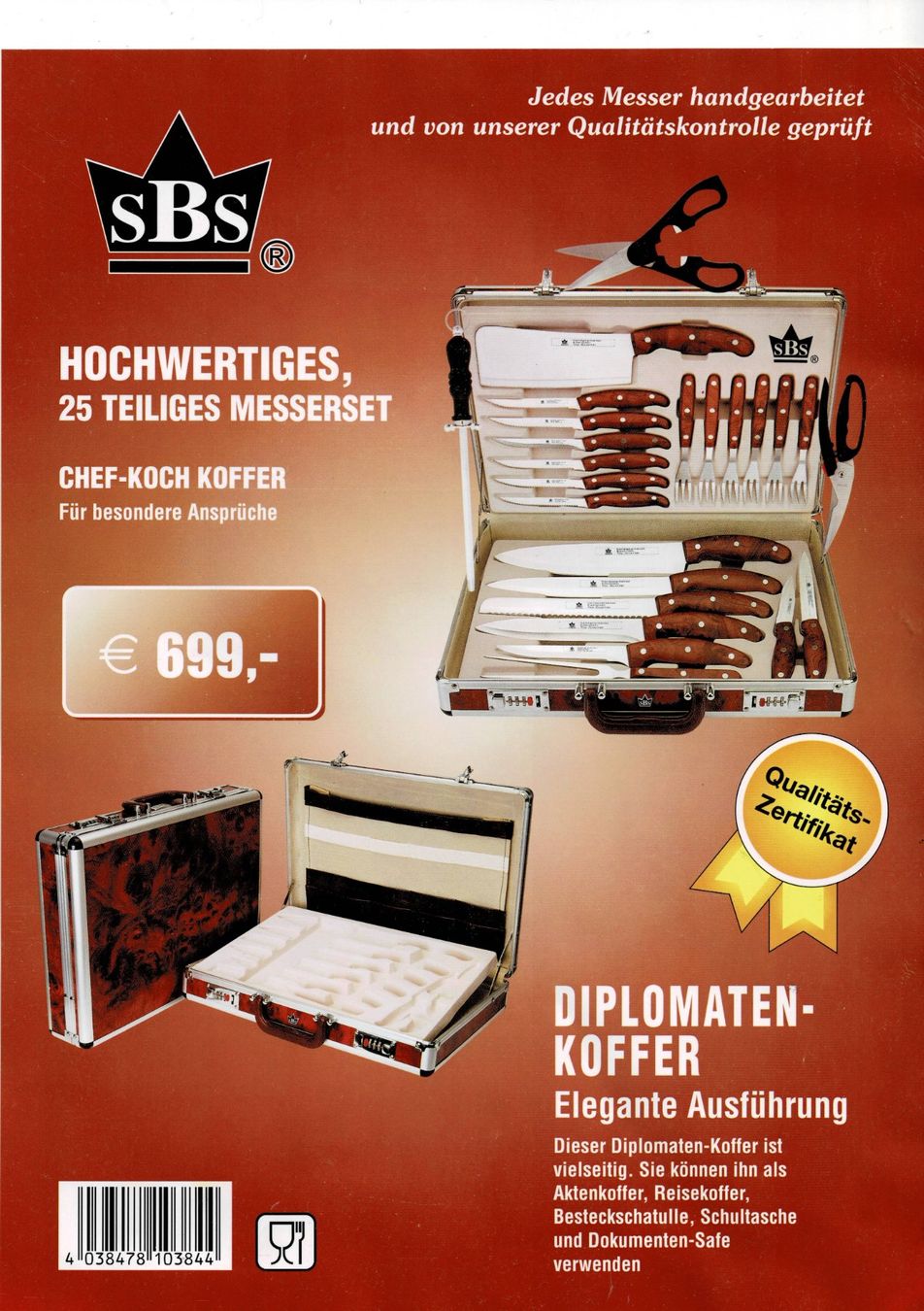 Valigie: Hochwertiger Messerkoffer – Nuovo e nell'imballaggio originale da Inwil venduto da mein08b 4