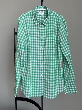 Damen Bluse/Hemd Gr.34/S “J.Grew” Weiss/Grün kariert