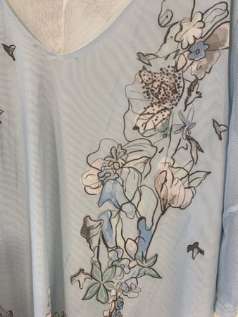 Leichtes Sommer Oberteil mit Blumenprint, Gr. XXL / 52