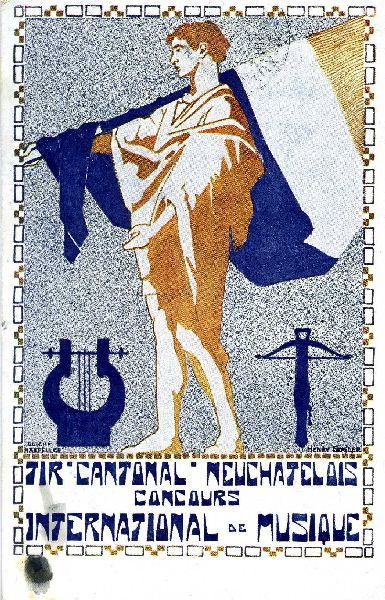 Cartoline postali: Neuchâtel - Concours International Litho + 1913 – Usato da Emmenbrücke venduto da teestube