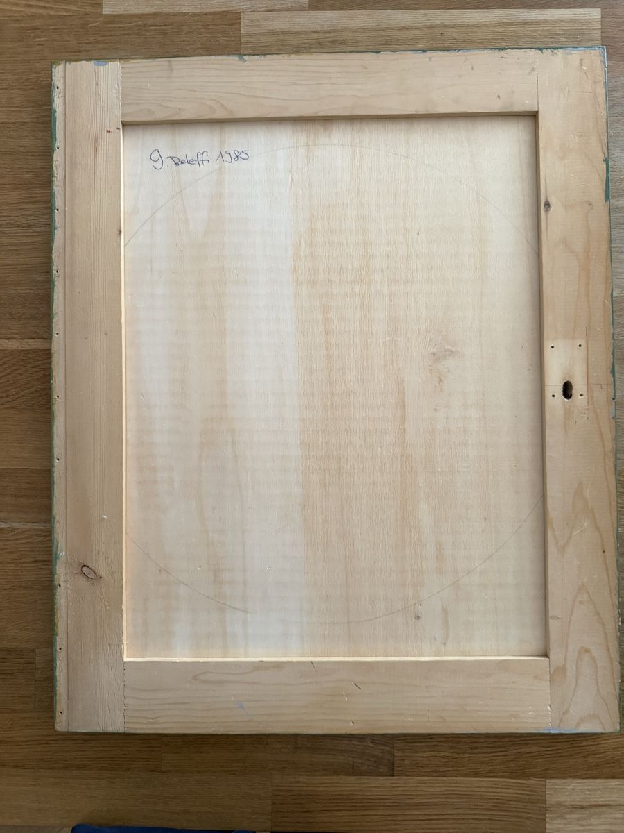 Dipinti: Handgemaltes Blumenbild auf Tuerblatt Gemälde – Usato da Goldach venduto da Messerguru 3