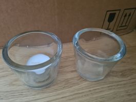 Teelichthalter Glas 2 Stück guter Zustand