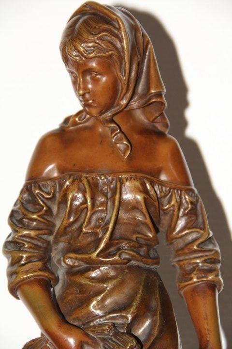 Sculture & Statue: Antique sculpture en bronze signe . – Usato da Praz (Vully) venduto da pikuluka1 4