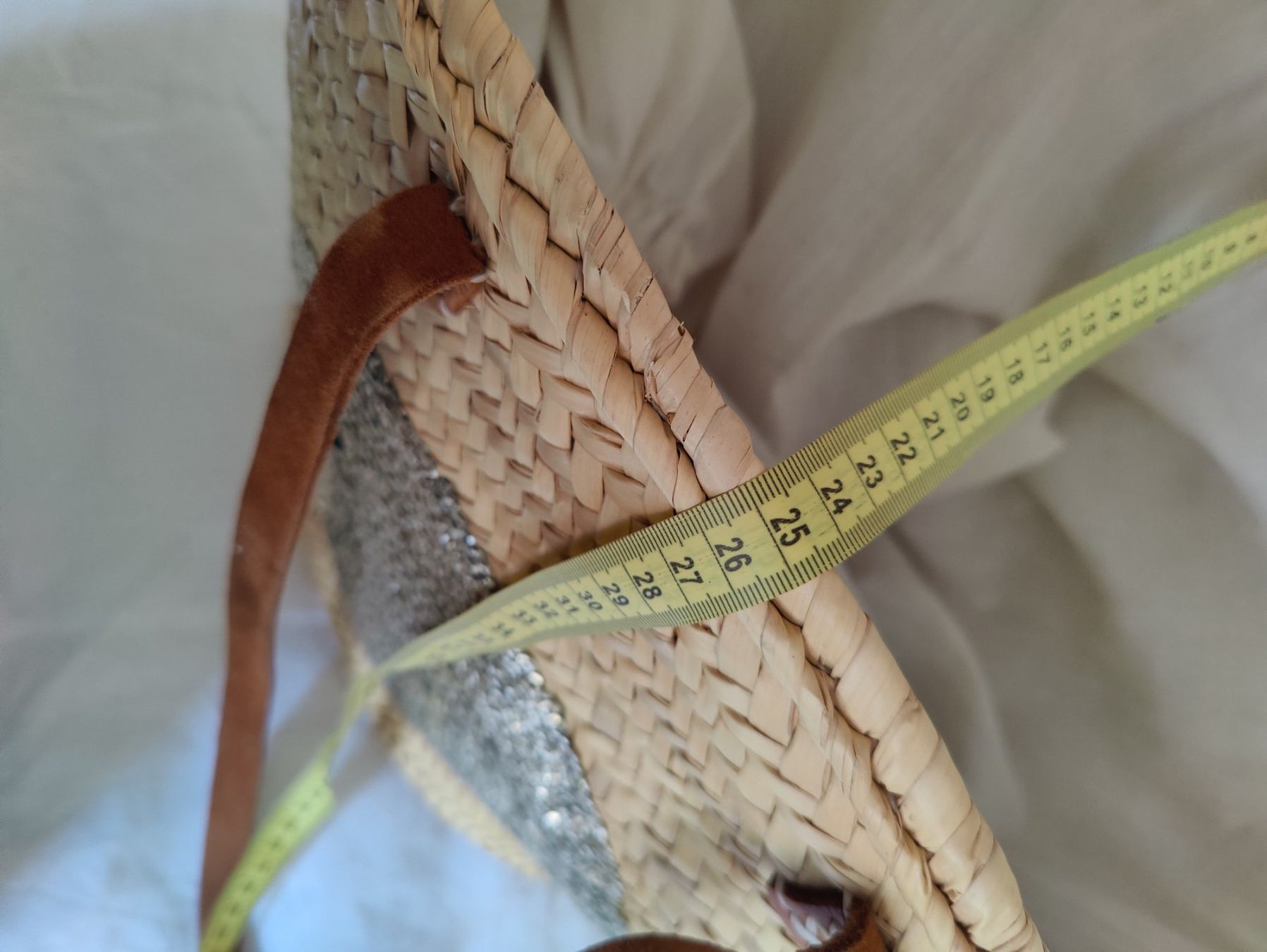 Taschen für Damen: Beach Sequin fish straw basket leather straps cotton liner – Gebraucht aus Geneve von readycat 5