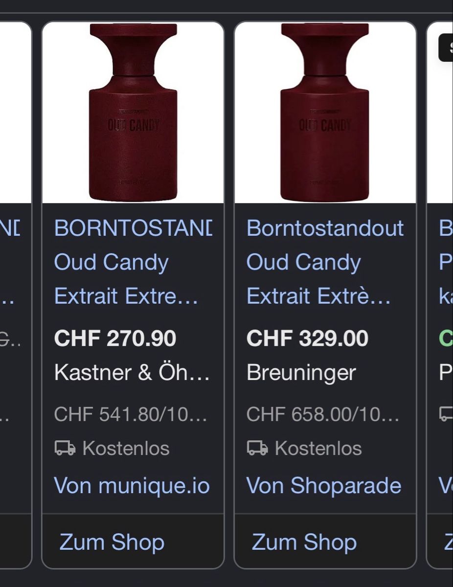 Profumi & Eau de Toilette: Borntostandout Oud Candy – Usato da Düdingen venduto da nic_2c5t 5