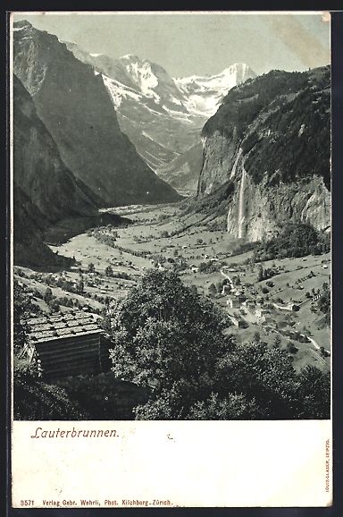 Ansichtskarten: Lauterbrunnen, Panorama mit Strassenpart – Gebraucht aus Berlin von bartko-reher