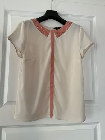 Elegante H&M-Bluse,  Gr. 40 creme/rosa,  super Zustand