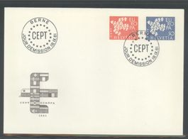 1961, FDC, Europa (Nr. 379–380)