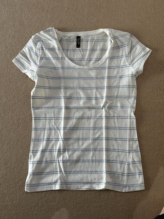 T-Shirt gestreift Weiss Blau 