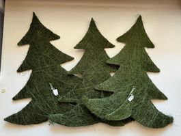 4 x Weihnachtsmann-Dekoration Tannenbaum und Stern