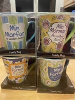 4er Set Schwedische Tassen "Min Morfar/Mormor/Farmor/Farfar"