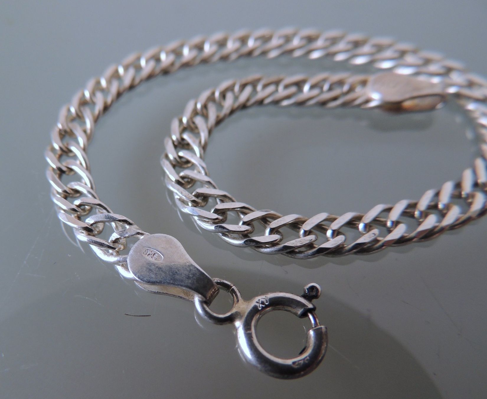 Bracciali & Braccialetti: Silber 925 Panzer Armband 17,5 cm / 4 mm – Usato da Waldenburg venduto da schaller707 1