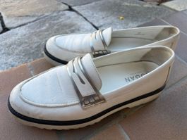 Original HOGAN Leder-Loafer Weiss Gr. 37 – mit Dustbag