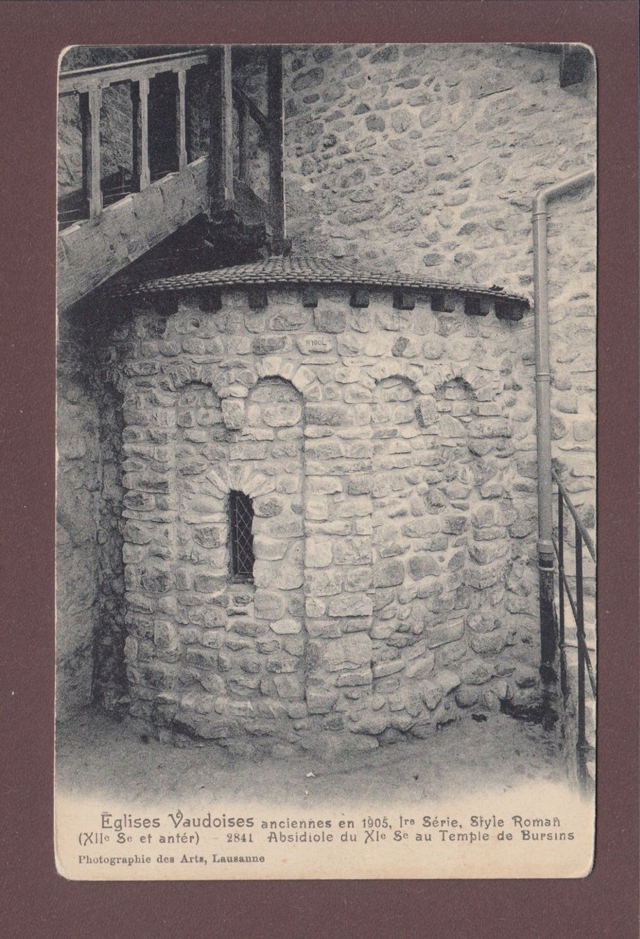 Cartoline postali: Temple de BURSINS - Absidiole – Usato da Pully venduto da nicecards