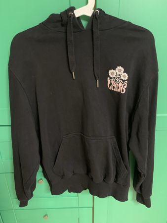 VANS Hoodie schwarz mit Blumen-Logo Gr. S