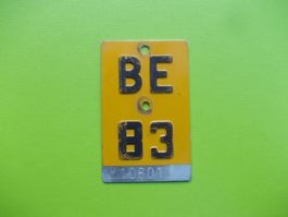 Velonummer / Mofanummer / Töfflinummer BE 83