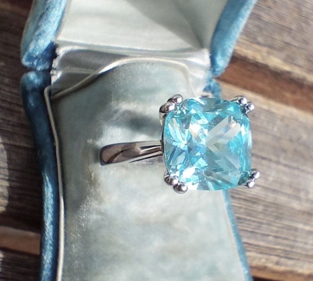 Anelli: Blauer Zirkonia Ring 925 Solid Sterling Silber – Nuovo (secondo la descrizione) da Schwyz venduto da els_7cys 1