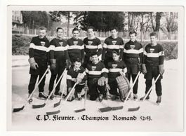CP Fleurier - Champion Romand 52-53 - Carte signée