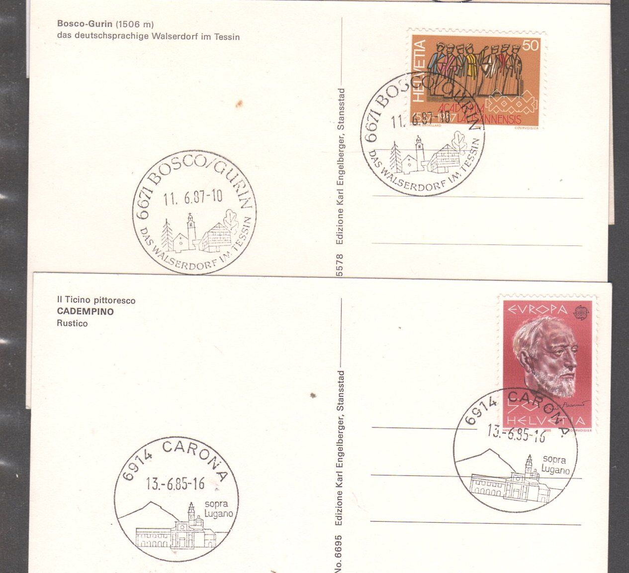 Cartes postales: 4 tolle Ansichtskarten Tessin mit interessanten Post-Stempel – D'occasion à Walzenhausen par Midas17 4