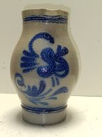 Antiker Krug/Kanne Steingut mit blauer Verzierung,(em69)