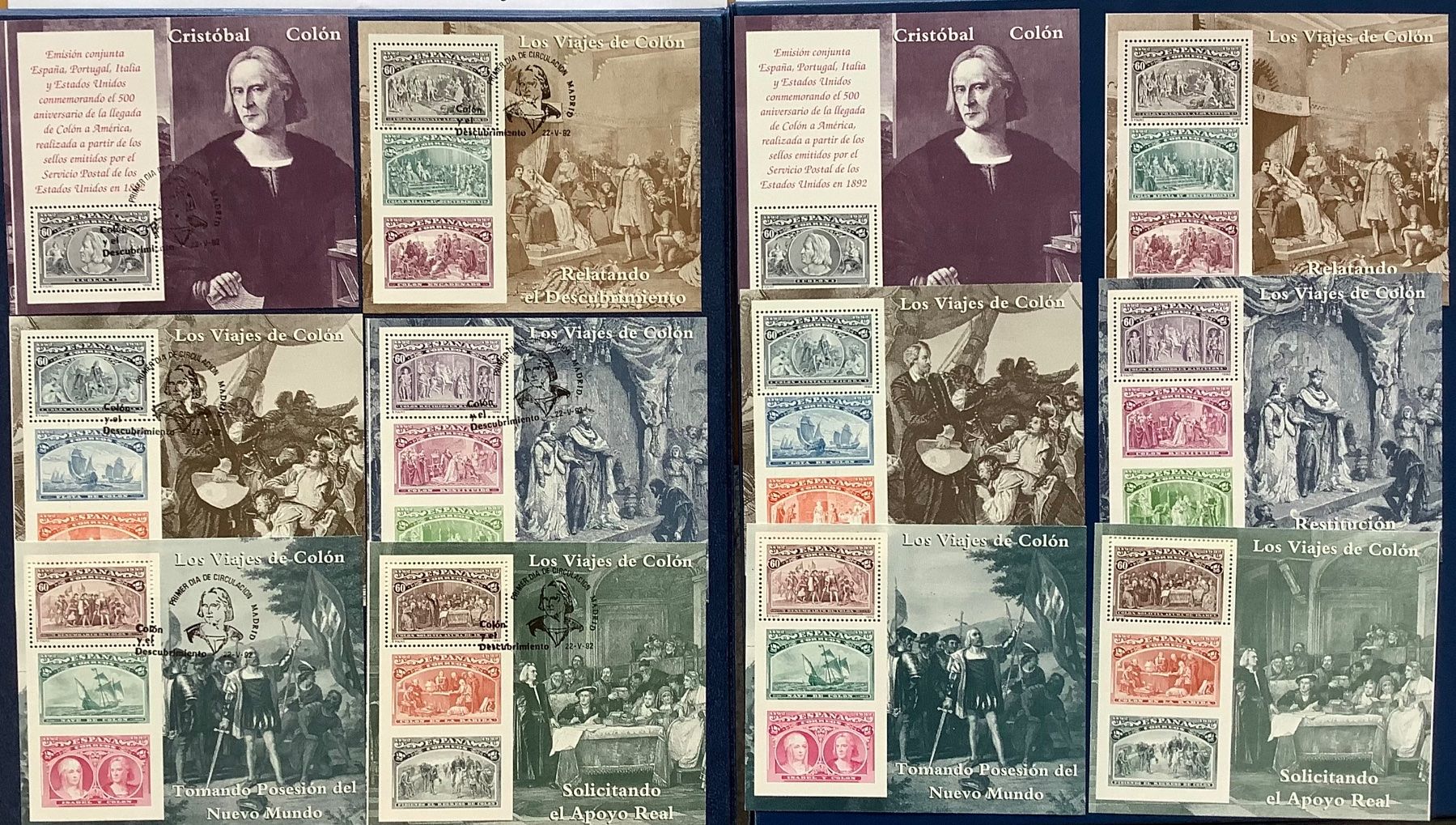 Tutti i francobolli: 1992 Spanien  500 J. der Entdeckung Amerika FDC Blocks ET** – Nuovo (secondo la descrizione) da Liestal venduto da Pep3 2