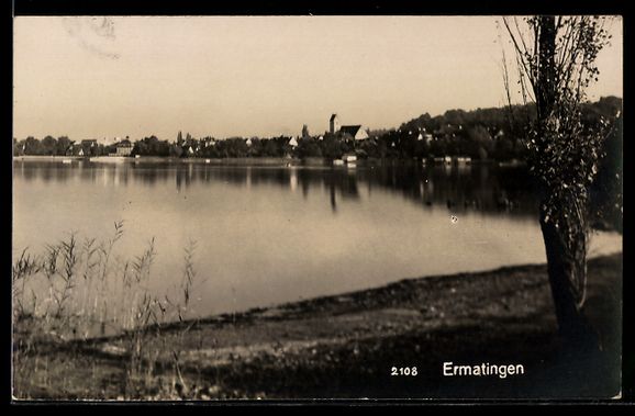 Cartoline postali: AK Ermatingen, Uferpartie mit Kirche – Usato da Berlin venduto da bartko-reher