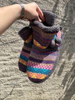 Gefütterte Winter Kuschel Finken // Norwegisches Muster bunt