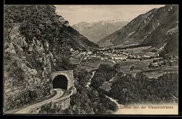 AK Linthal, Linthal von der Klausenstrasse, mit Tunnel