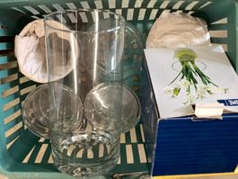 Konvolut Glas Vasen Schalen Gläser Deko Kerzenständer