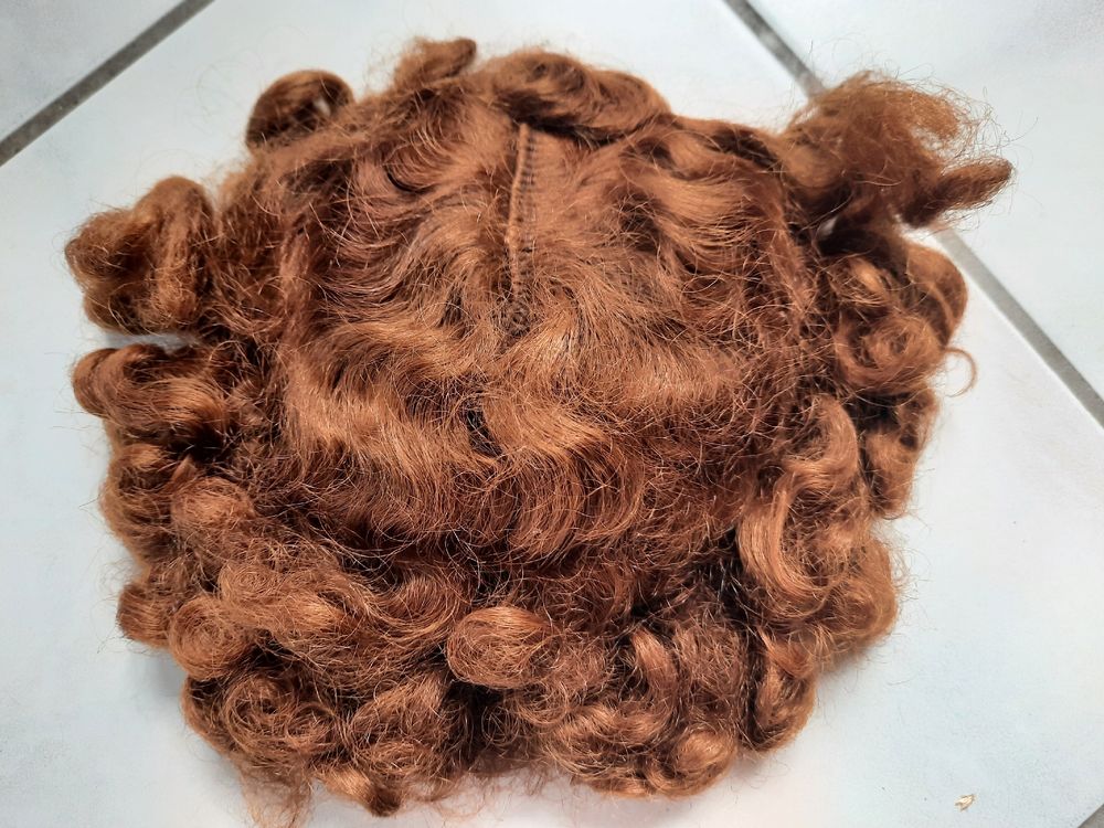 Perruque naturelle vintage pour poupée en tissu synthétique ou en biscuit de taille 12/13 ~ - France