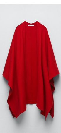 Cape asymétrique Zara rouge chaude et élégante - NEW