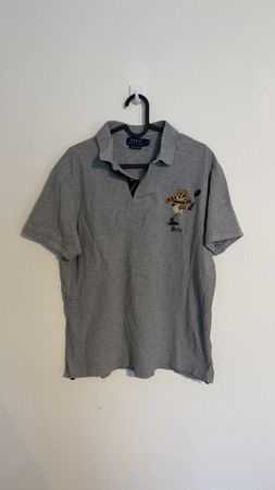 Original Polo Ralph Lauren Bear Polo Shirt Grau M