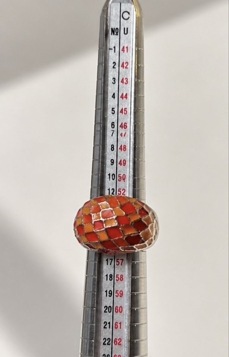 Anelli: Ring mit Mosaik-Optik in Rot & Orange – Nuovo (secondo la descrizione) da Birr venduto da lor-05 2