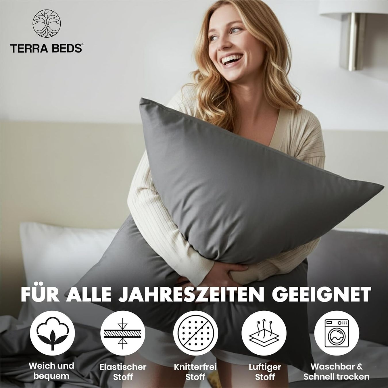 Biancheria da letto: Bettwäsche 135x200 Baumwolle Polyester Grau – Nuovo e nell'imballaggio originale da Suhr venduto da TradeMasters 6