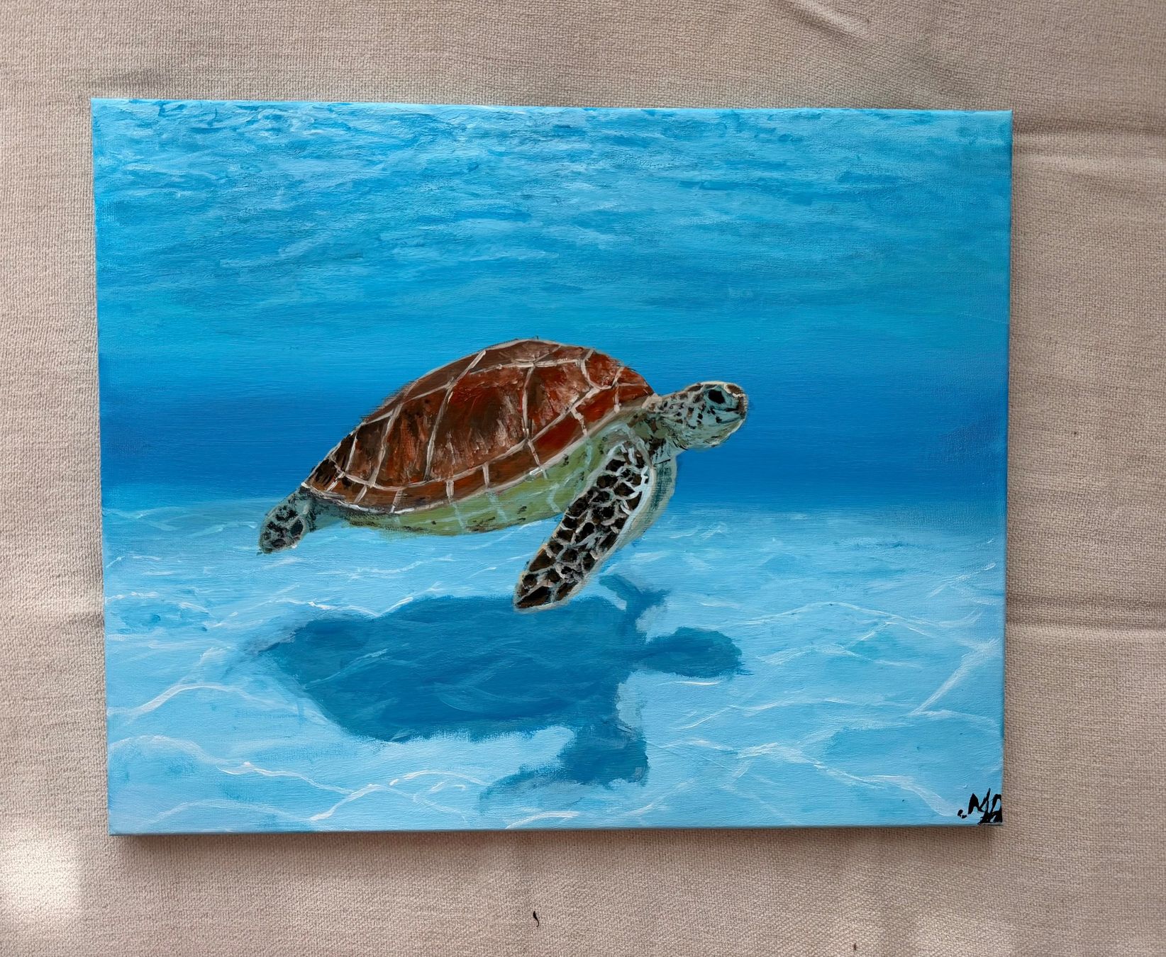 Dipinti: Gemälde "Schildkröte im Meer" - 40x50cm – Nuovo e nell'imballaggio originale da Pfäffikon SZ venduto da Andrei_Moro_Kunst 1