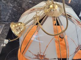 Elegante Hängelampe Messing Glas Vintage/Sehr Guter Zustand