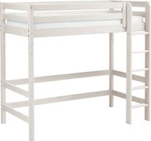 Hochbett Kiefer weiss lackiert mit Leiter 90x200cm gebraucht