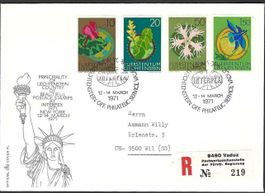 Brief eingeschrieben / FDC: Blumen aus Liechtenstein 1971