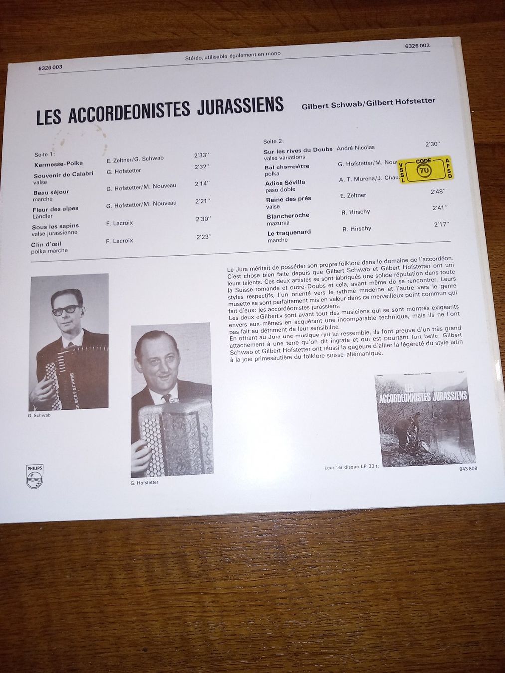 Vinyles: Les accordeonistes jurassiens – D'occasion à Le locle par juliensaran 1