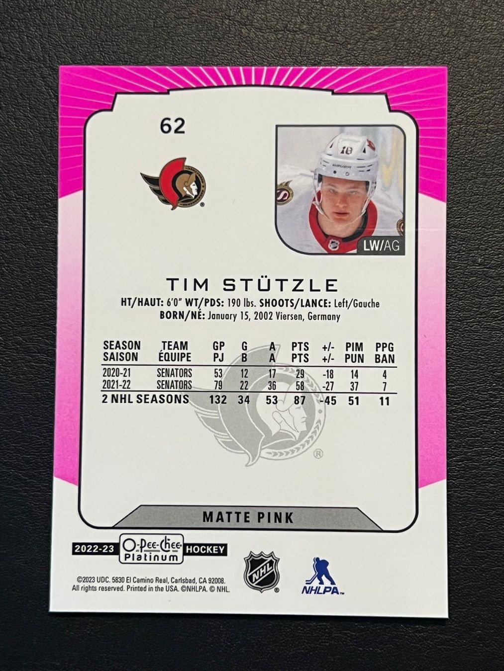 NHL Carte collezionabili: Tim Stützle 2022 Ottawa Senators OPC Platinum – Nuovo (secondo la descrizione) da Möhlin venduto da SwissHockeyCards 1