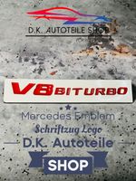 Mercedes AMG V8 Biturbo 3D Aufkleber Emblem Logo Rot Neu