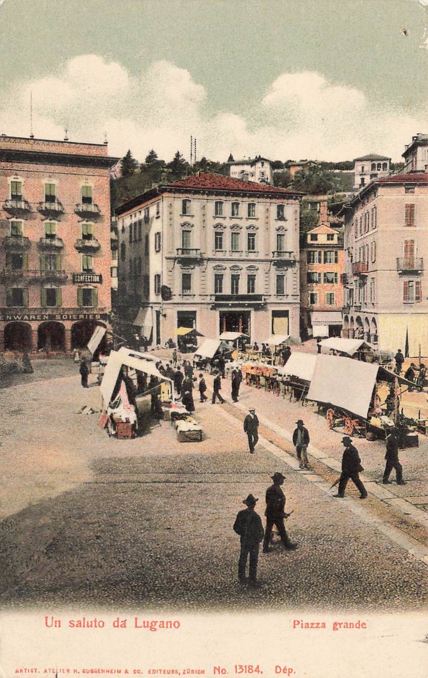 Cartoline postali: Lugano Piazza grande – Usato da Biasca venduto da Blenio71