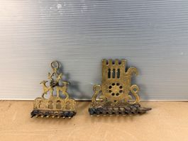 2x Alte Hanukkah-Menora aus Messing