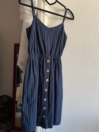 Robe d'été Kookai bleue à rayures blanches, T1
