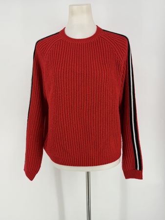 Pullover rot mit Streifen Gr. 170/176