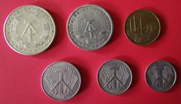 DDR Mark - 1 Pfennig - 2 Deutsche Mark Münzsatz 1952