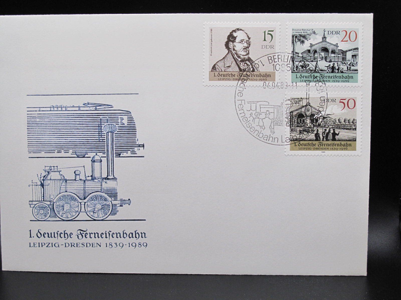 Alle Briefmarken: DDR 1989 Eisenbahn  FDC C6 – Gebraucht aus Wil SG von fva01