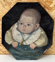 Gemälde, das Baby, signiert Walter Schauenberg (ID S117)